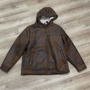 RAINFOREST Men's Dark Brown Hooded Jacket